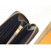 Saint Laurent Cassandre Zip Around Wallet in Black Matelasse Leather
