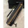 Saint Laurent Sunset Large Chain Bag In Black Crocodile-embossed Leather