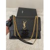 Saint Laurent Sunset Large Chain Bag In Black Crocodile-embossed Leather