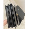 Saint Laurent Sunset Large Chain Bag In Black Crocodile-embossed Leather