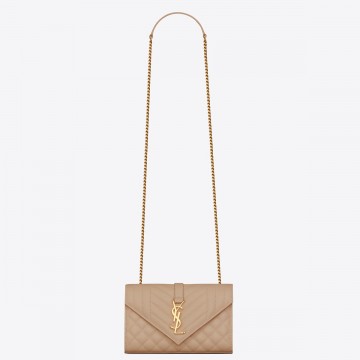 Saint Laurent Envelope Small Bag In Beige Matelasse Grained Leather Saint Laurent Envelope Small Bag In Beige Matelasse Grained Leather