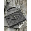 Saint Laurent Envelope Large Bag In Noir Matelasse Grained Leather
