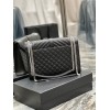 Saint Laurent Envelope Large Bag In Noir Matelasse Grained Leather