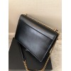 Saint Laurent Sunset Large Chain Bag In Black Calfskin