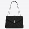 Saint Laurent LouLou Medium Chain Bag In Noir Quilted Calfskin