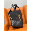 Saint Laurent Icare Maxi Shopping Bag In Black Quilted Lambskin