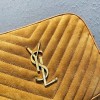 Saint Laurent Lou Camera Bag In Brown Quilted Suede