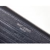 Saint Laurent Cassandre Zip Around Wallet in Noir Matelasse Leather