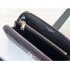Saint Laurent Cassandre Zip Around Wallet in Noir Matelasse Leather