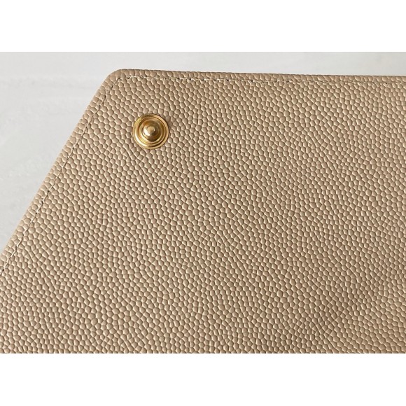 Saint Laurent Cassandre Large Flap Wallet in Beige Matelasse Leather