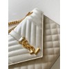 Saint Laurent Envelope Medium Bag In White Matelasse Grained Leather