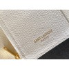 Saint Laurent Cassandre Tri-fold Wallet in White Matelasse Leather