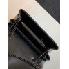 Saint Laurent LouLou Small Chain Bag In All Black Quilted Calfskin