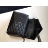 Saint Laurent LouLou Small Chain Bag In All Black Quilted Calfskin