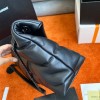 Saint Laurent Puffer Small Chain All Black Bag In Quilted Lambskin