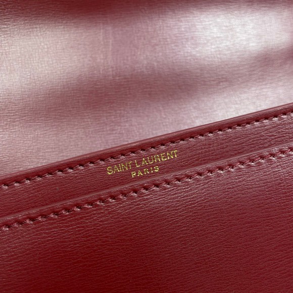 Saint Laurent Sunset Medium Top Handle Bag In Red Calfskin