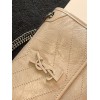 Saint Laurent Niki Baby Chain Bag In Beige Crinkled Leather