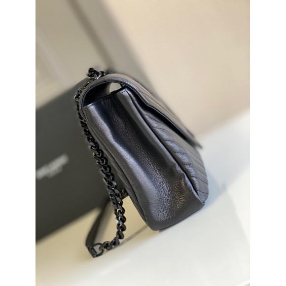 Saint Laurent College Large Chain Bag with Black Hardware