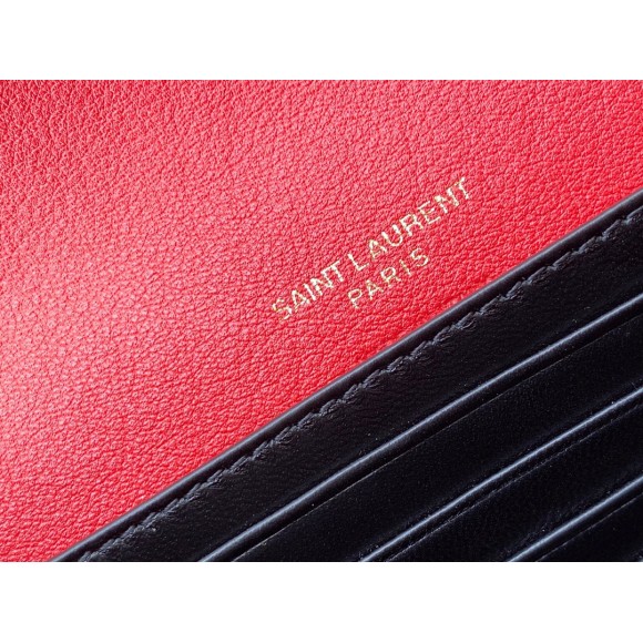 Saint Laurent Kate Belt Bag In Red Calfskin