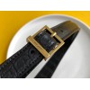 Saint Laurent Le 5 À 7 Hobo Bag in Black Crocodile Embossed Leather