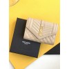 Saint Laurent Small Envelope Wallet in Beige Matelasse Leather