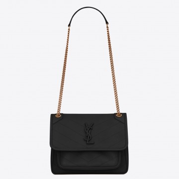 Saint Laurent Niki Baby Chain Bag In Black Lambskin Saint Laurent Niki Baby Chain Bag In Black Lambskin