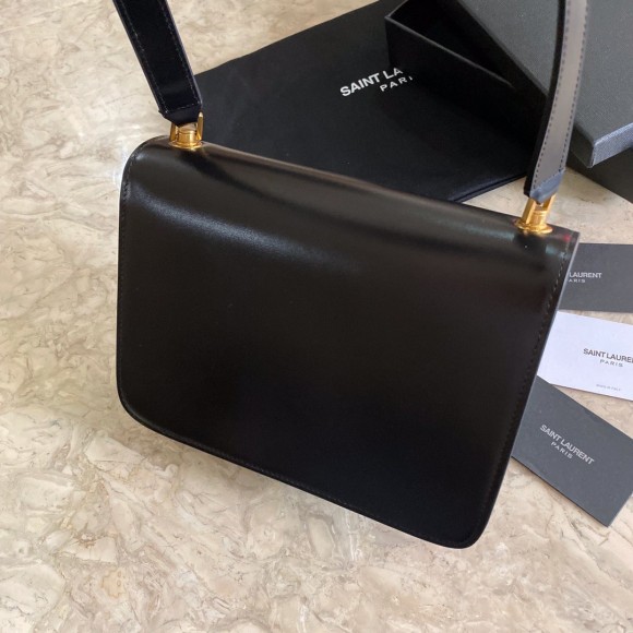 Saint Laurent Le Carre Satchel Bag In Black Calfskin