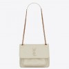 Saint Laurent Niki Baby Chain Bag In White Lambskin