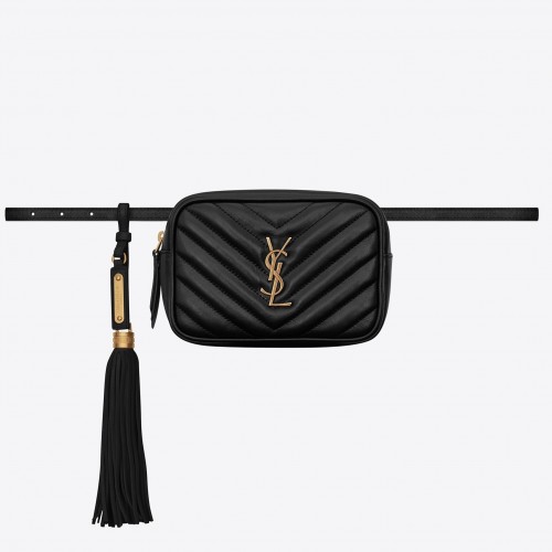 Saint Laurent Lou Belt Bag In Black Quilted Calfskin