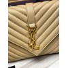 Saint Laurent College Medium Chain Bag In Beige Goatskin