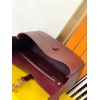 Saint Laurent Le 5 À 7 Soft Small Shoulder Bag in Bordeaux Leather