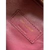 Saint Laurent Le 5 À 7 Soft Small Shoulder Bag in Bordeaux Leather