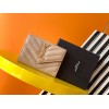 Saint Laurent Cassandre Small Envelope Wallet in Beige Matelasse Leather