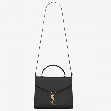 Saint Laurent Cassandra Medium Bag In Black Grained Leather Saint Laurent Cassandra Medium Bag In Black Grained Leather
