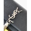 Saint Laurent Kate Small Tassel Bag In Noir Grain De Poudre Leather
