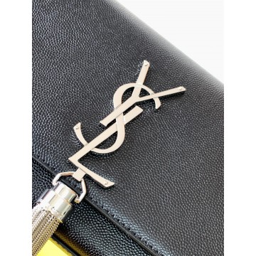 Saint Laurent Kate Small Tassel Bag In Noir Grain De Poudre Leather Saint Laurent Kate Small Tassel Bag In Noir Grain De Poudre Leather