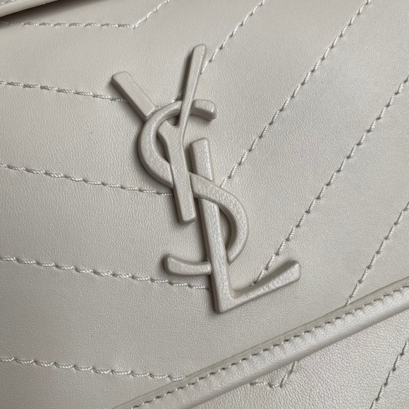 Saint Laurent Niki Medium Chain Bag In White Lambskin