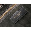 Saint Laurent Le 5 À 7 Hobo Bag in Black Patent Calfskin