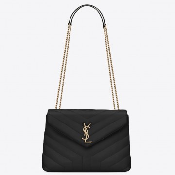 Saint Laurent LouLou Small Chain Bag In Black Quilted Calfskin Saint Laurent LouLou Small Chain Bag In Black Quilted Calfskin