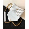 Saint Laurent College Medium Chain Bag In White Goatskin