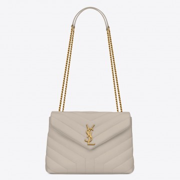 Saint Laurent LouLou Small Chain Bag In White Quilted Calfskin Saint Laurent LouLou Small Chain Bag In White Quilted Calfskin