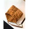 Saint Laurent Puffer Small Chain Bag In Brown Suede Calfskin
