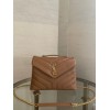 Saint Laurent LouLou Small Chain Bag In Brown Quilted Calfskin