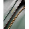 Saint Laurent Cassandra Medium Chain Bag In Green Calfskin