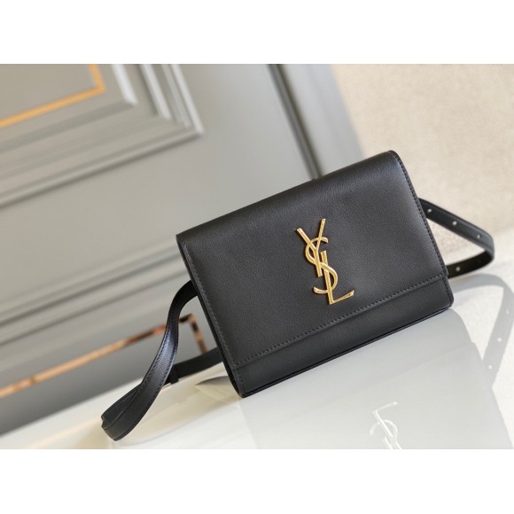 Saint Laurent Kate Belt Bag In Black Calfskin