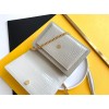 Saint Laurent Sunset Medium Chain Bag In Ivory Crocodile-embossed Leather