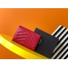 Saint Laurent Cassandre Small Envelope Wallet in Red Matelasse Leather