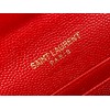 Saint Laurent Cassandre Small Envelope Wallet in Red Matelasse Leather