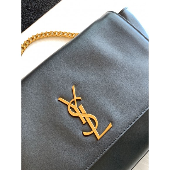 Saint Laurent Kate Medium Reversible Bag In Black Suede and Leather