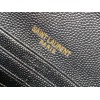 Saint Laurent Cassandre Large Flap Wallet in Black Matelasse Leather